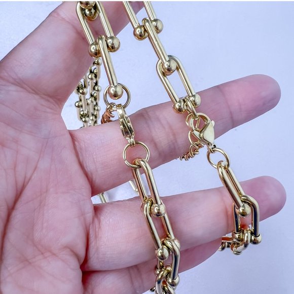 Thick Gold Chain Choker Necklace for Women Gold Plated Choker Chunky Choker - Picture 5 of 10